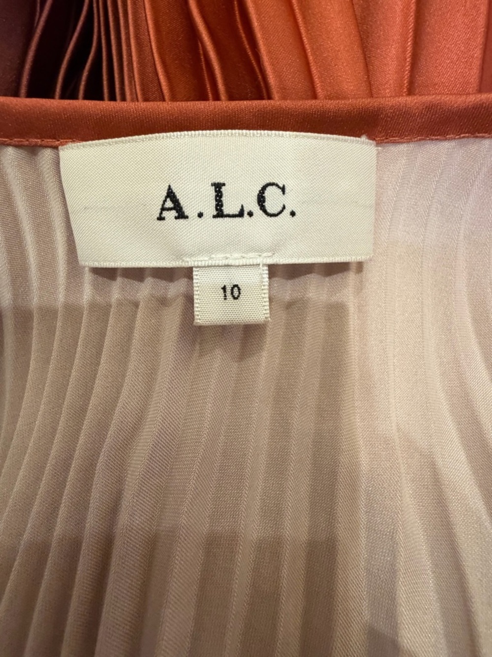A.L.C. Pleated Ombré Maxi Dress Size 10 Crisscross Back Cutout Worn Once - Picture 8 of 10